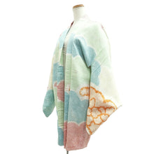 Load image into Gallery viewer, Haori Jacket Vintage(1950-1980) Light Green Light Blue Red Full Shibori Cloud Silk #10807D5
