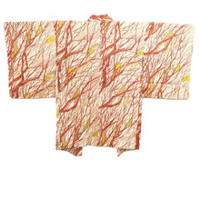 Load image into Gallery viewer, Haori Jacket Vintage(1950-1980) White Red Vermillion Tree Silk #10946F2
