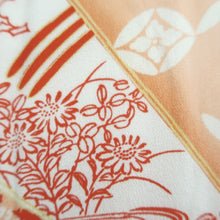 Load image into Gallery viewer, Juban Vintage(1950-1980) Vermillion Folding Fan Silk #10368F4
