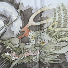 Load image into Gallery viewer, Men's Haori Vintage(1950-1980) Black Gray Dragon Silk #10651C4
