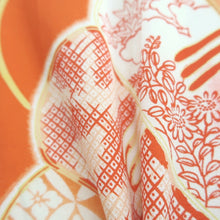 Load image into Gallery viewer, Juban Vintage(1950-1980) Vermillion Folding Fan Silk #10368F4
