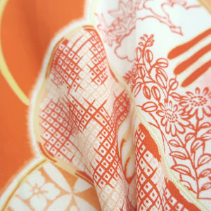 Juban Vintage(1950-1980) Vermillion Folding Fan Silk #10368F4