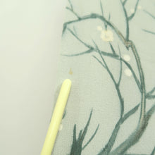 Load image into Gallery viewer, Kimono Light Gray Plum blossom Branch Silk #10535B3
