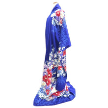Load image into Gallery viewer, Furisode Blue Flower Silk #10546B3
