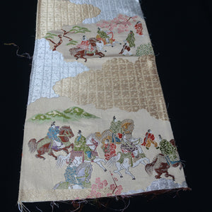 BB10069AE Silk Obi Fabric Samurai Beige 50.8x10.6in(129x27cm)
