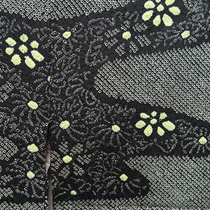 Haori Jacket Vintage(1950-1980) Black Shibori Ryusui Flower Silk #10024C4