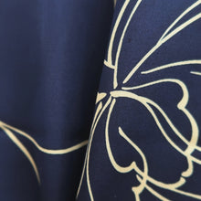 Load image into Gallery viewer, Haori Jacket Navy Floral pattern Silk #10735D3
