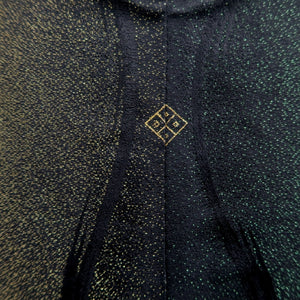 Haori Jacket Vintage(1950-1980) Black Gold Green Tatewaku Silk #10128D3