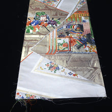 Load image into Gallery viewer, BB10089AF Silk Obi Fabric Heian Princess Gold White 39.0x11.0in(99x28cm)
