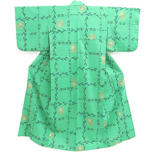 Yukata Vintage(1950-1980) Light Green Kanji Willow Cotton #10478A5