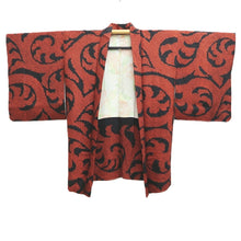 Load image into Gallery viewer, Haori Jacket Vermillion Black Full Shibori Karakusa Silk #10706D2
