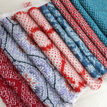 Load image into Gallery viewer, CC1018C1 Silk 12pcs Bundle Kimono Fabric Shibori Blue 19.7x5.9in(50x15cm)
