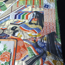 Load image into Gallery viewer, BB10089AF Silk Obi Fabric Heian Princess Gold White 39.0x11.0in(99x28cm)
