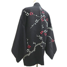 Load image into Gallery viewer, Haori Jacket Vintage(1950-1980) Black Shibori Plum blossom Branch Silk #9995C2
