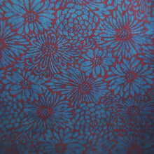 Load image into Gallery viewer, Haori Jacket Vintage(1950-1980) Blue Wine red Chrysanthemum Bird Silk #10675D1
