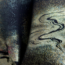 Load image into Gallery viewer, Haori Jacket Vintage(1950-1980) Black Gold Ryusui Silk #10189D5
