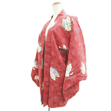 Load image into Gallery viewer, Haori Jacket Red Butterfly Silk #10736D3
