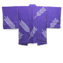 Load image into Gallery viewer, Haori Jacket Vintage(1950-1980) Purple Shibori Yabane Silk #10695D1
