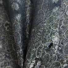 Load image into Gallery viewer, Haori Jacket Vintage(1950-1980) Black Silver Gold Chrysanthemum Plum blossom Silk #10099D2
