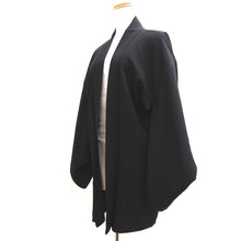 Load image into Gallery viewer, Haori Jacket Vintage(1950-1980) Black Silver Gold Pigeon Silk #10085D1
