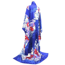 Load image into Gallery viewer, Furisode Blue Flower Silk #10546B3
