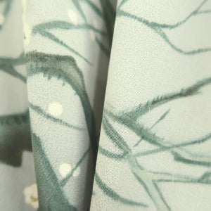 Kimono Light Gray Plum blossom Branch Silk #10535B3