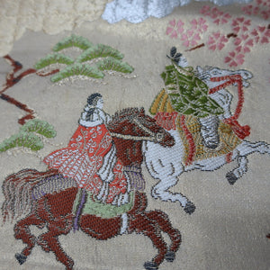 BB10069AE Silk Obi Fabric Samurai Beige 50.8x10.6in(129x27cm)