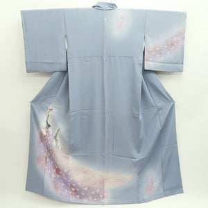 Kimono Light Blue Peacock Tall Silk #9948B5