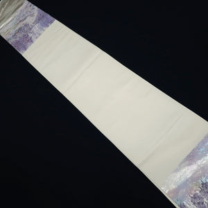 Fukuro Obi Silver Lavender Landscape Ohunomichi Silk BB305V8