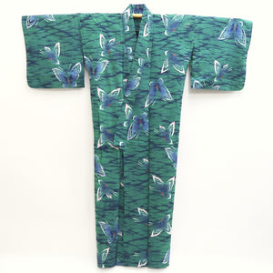 Yukata Green Butterfly Cotton #9914B4