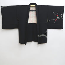 Load image into Gallery viewer, Haori Jacket Vintage(1950-1980) Black Shibori Plum blossom Branch Silk #9995C2
