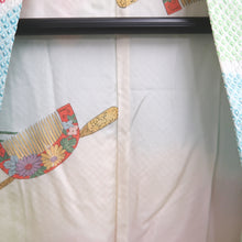 Load image into Gallery viewer, Haori Jacket Vintage(1950-1980) Light Green Light Blue Red Full Shibori Cloud Silk #10807D5

