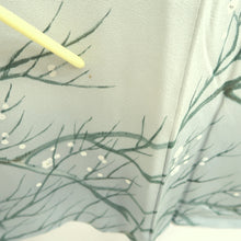Load image into Gallery viewer, Kimono Light Gray Plum blossom Branch Silk #10535B3
