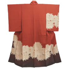 Load image into Gallery viewer, Kimono Vintage(1950-1980) Vermillion Chrysanthemum Silk #10268E4
