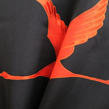 Load image into Gallery viewer, Haori Jacket Black Crane Birds Silk #10816E1
