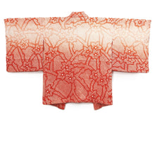 Load image into Gallery viewer, Haori Jacket Reddish Orange Pink Gradation Full Shibori Flower Silk #10716D2
