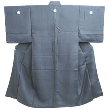 Load image into Gallery viewer, Men&#39;s Kimono Vintage(1950-1980) Dark Gray Montsuki Silk #10467A5
