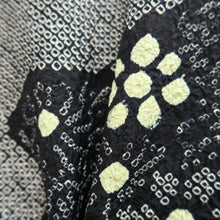 Load image into Gallery viewer, Haori Jacket Vintage(1950-1980) Black Shibori Ryusui Flower Silk #10024C4
