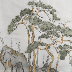 Men's Haori Vintage(1950-1980) Blackish Brown Shunga Silk #10285E4