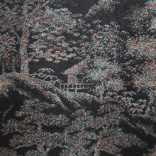 Load image into Gallery viewer, Haori Jacket Vintage(1950-1980) Black Gold Silver Landscape Silk #10986F4

