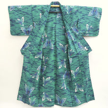 Load image into Gallery viewer, Yukata Green Butterfly Cotton #9914B4
