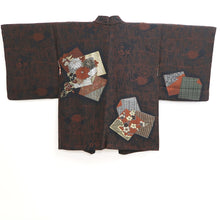 Load image into Gallery viewer, Haori Jacket Vintage(1950-1980) Black Gold Silver Chrysanthemum Plum blossom Silk #10996F4
