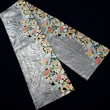 Load image into Gallery viewer, Fukuro Obi Silver Gold Bird Peony Ryusui Silk BB345W1
