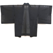 Load image into Gallery viewer, Haori Jacket Vintage(1950-1980) Black Red See-Through Flower Embroidery Silk #10220E2
