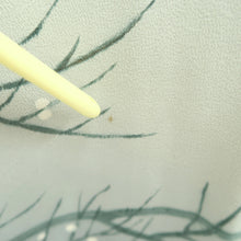 Load image into Gallery viewer, Kimono Light Gray Plum blossom Branch Silk #10535B3
