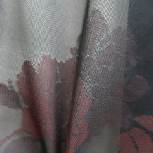 Load image into Gallery viewer, Haori Jacket Vintage(1950-1980) Black Wine red Sheer Peony Silk #10897E5
