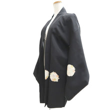 Load image into Gallery viewer, Haori Jacket Black Flower Silk #10817E1
