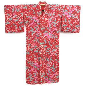 Juban Vintage(1920-1950) Red Plum blossom Branch Silk #10381F4