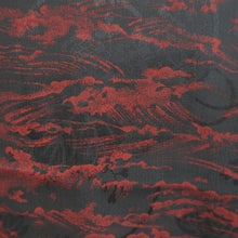 Load image into Gallery viewer, Haori Jacket Vintage(1950-1980) Black Red Wave Silk #11067A4
