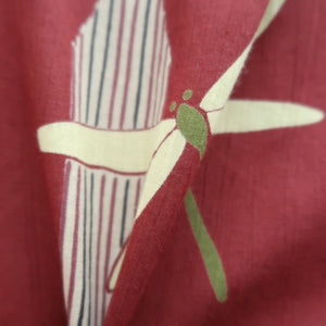 Yukata Red Dragonfly Cotton #10349F3